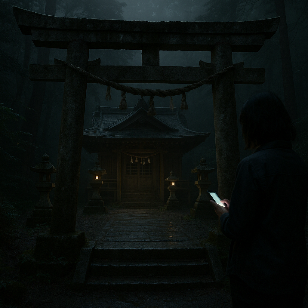 夜の神社の話のイメージ
