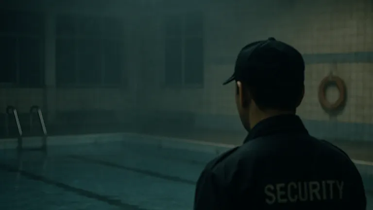 真夜中の市民プールで、水面を蠢く手