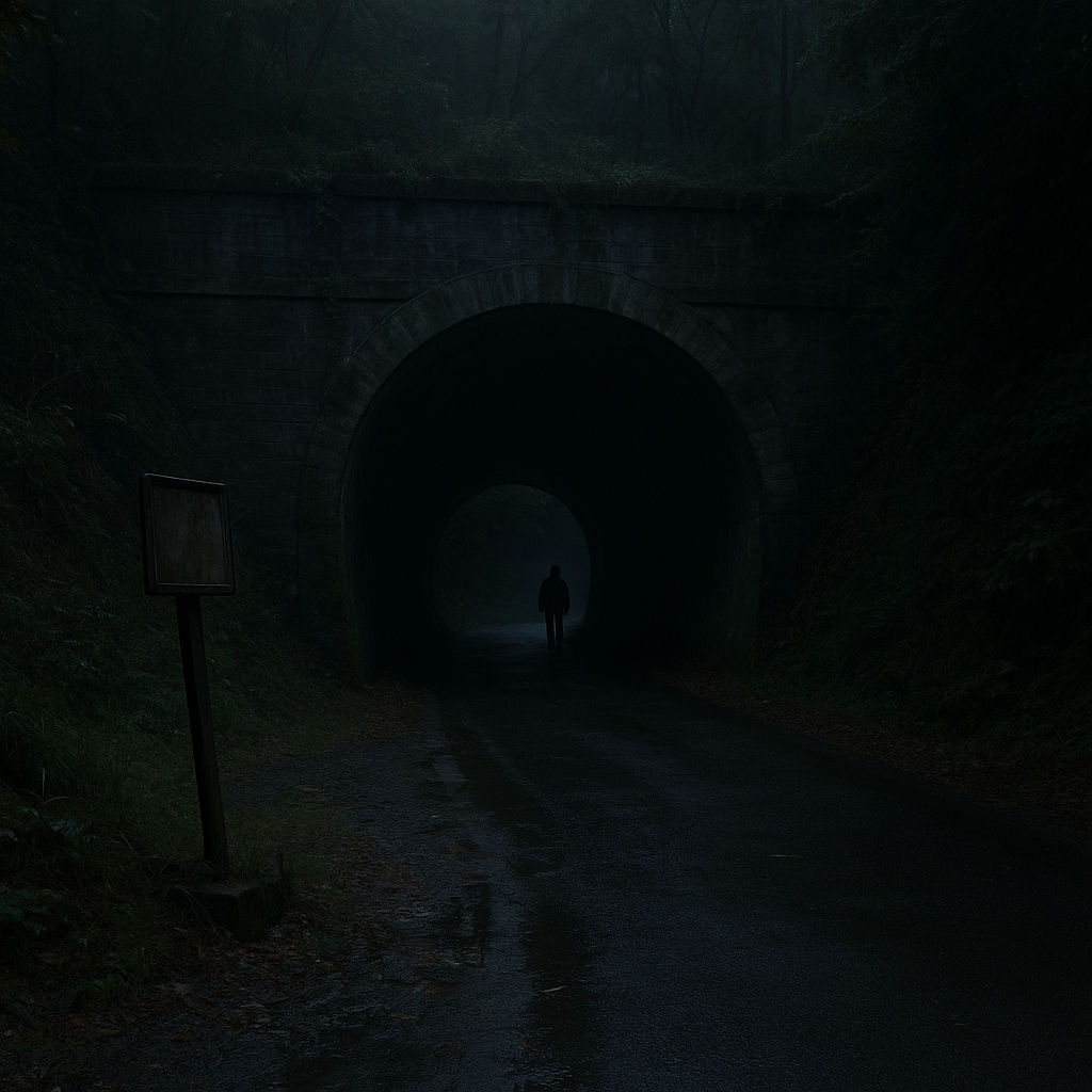 心霊スポットに一人で残された友人のイメージ