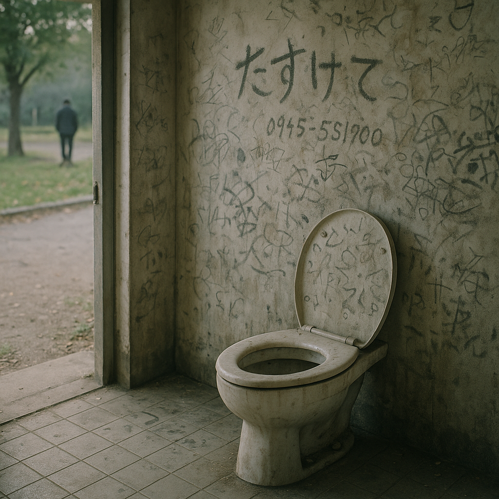落書きだらけのトイレのイメージ