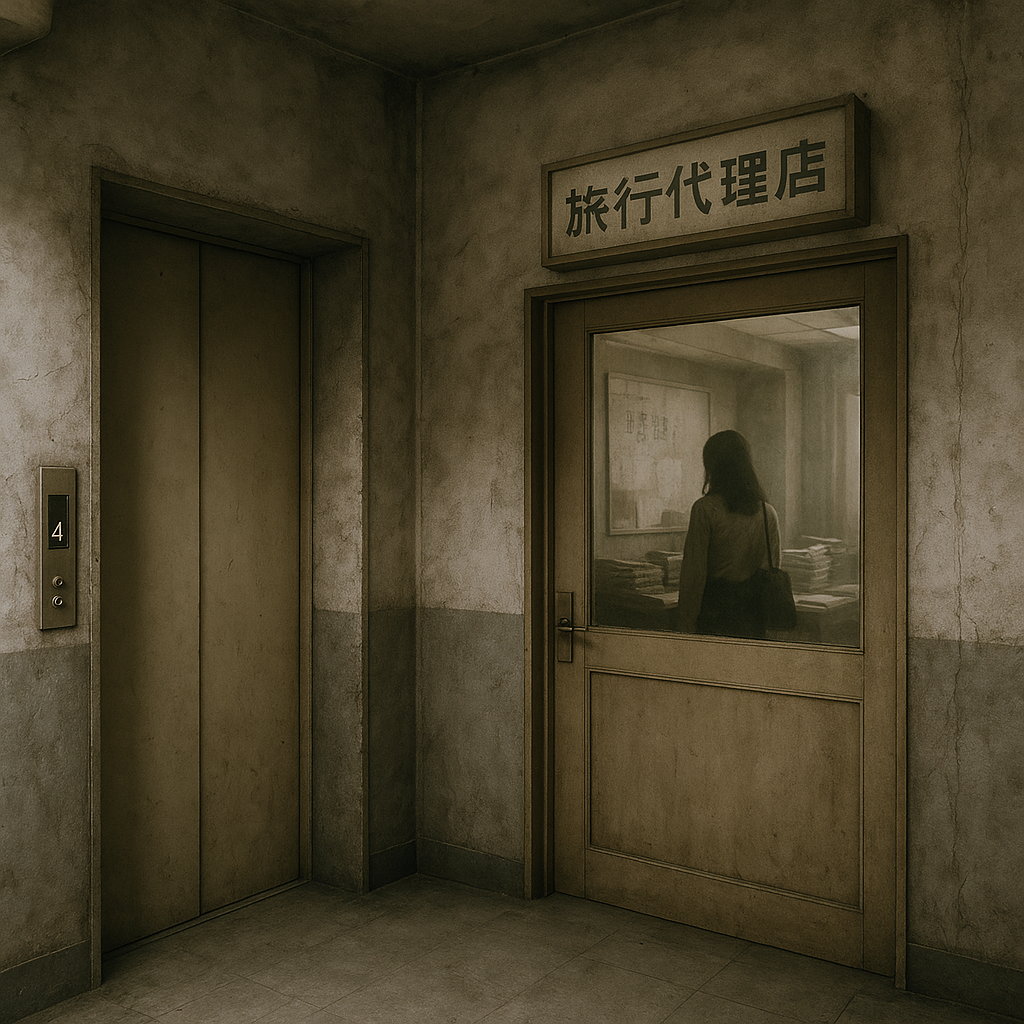 古いビルの「4」階のイメージ