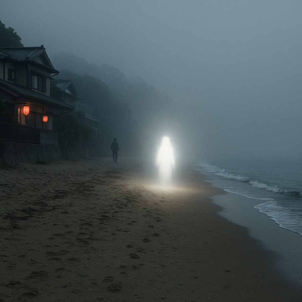 お盆の砂浜のイメージ