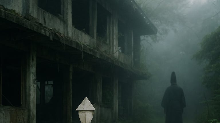 廃墟の紙人形…