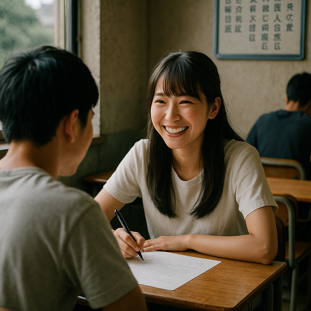 夏期講習会③（授業で亜佑美と初めて会話）のイメージ