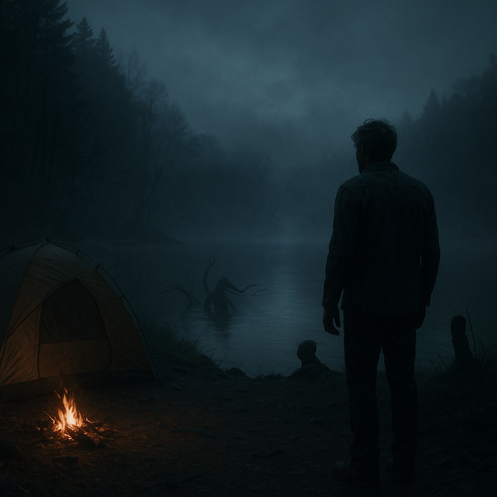 夜の湖の話のイメージ