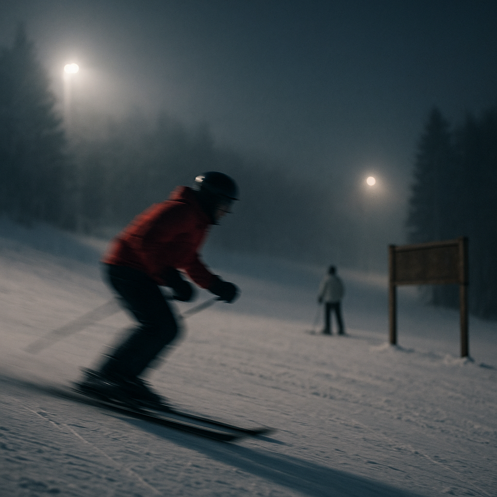 猛スピードで滑走するスキーヤーのイメージ