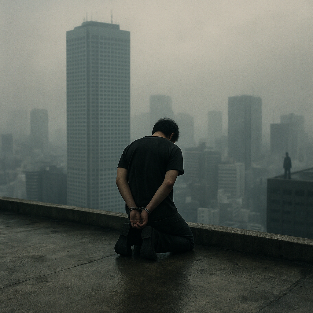 現代の生贄　高層ビルの頂上から