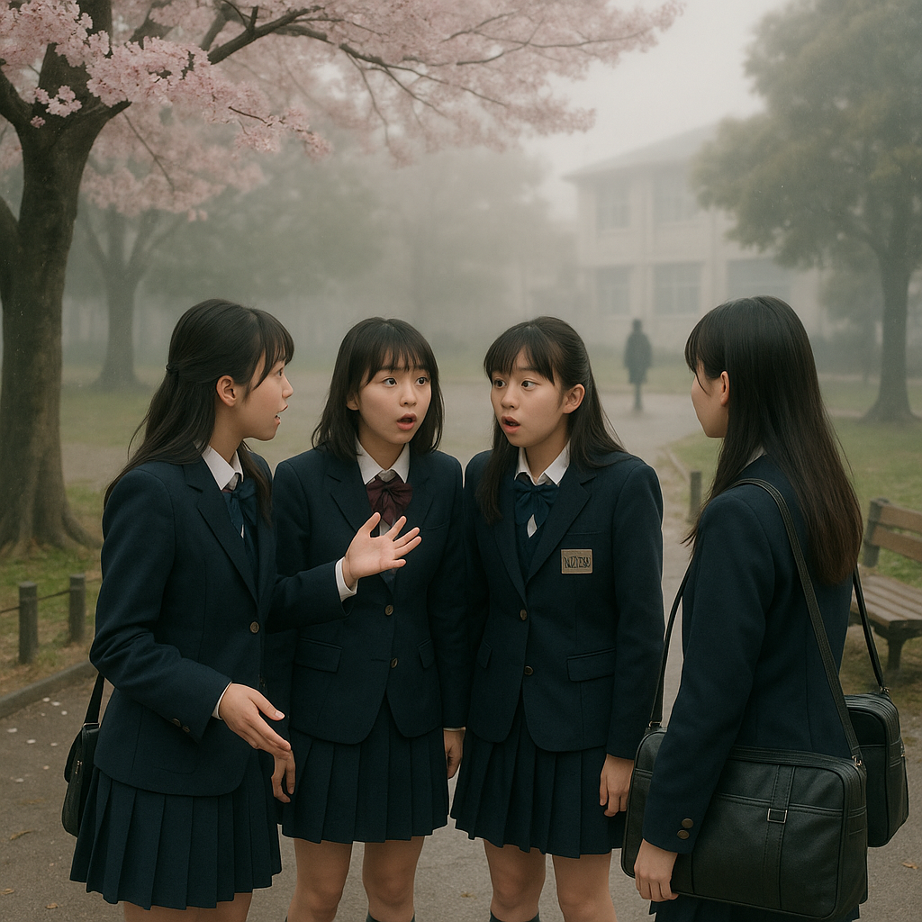 朝、学校で女子高生4人が夢の話に驚き・・のイメージ