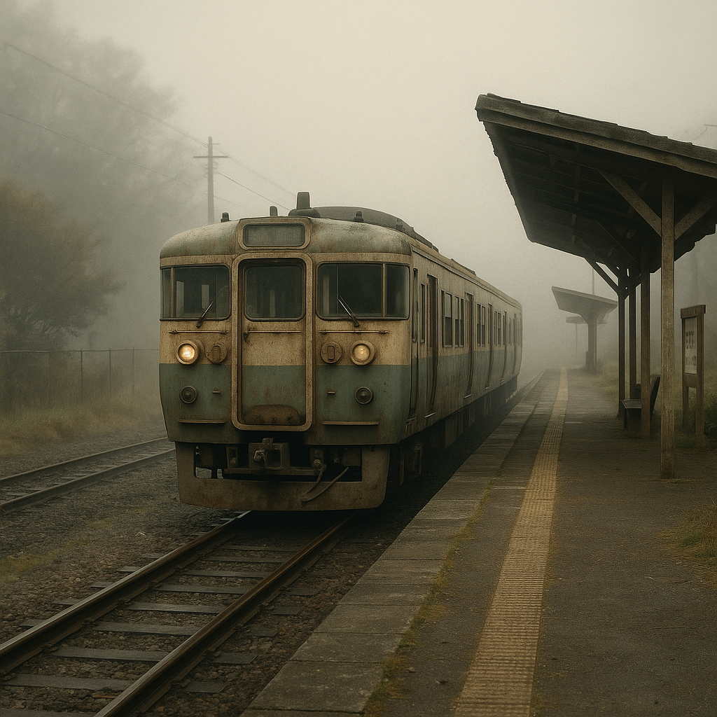 古めかしい快速電車のイメージ