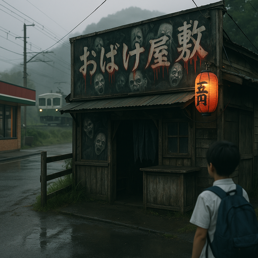 お化け屋敷と五百円のイメージ