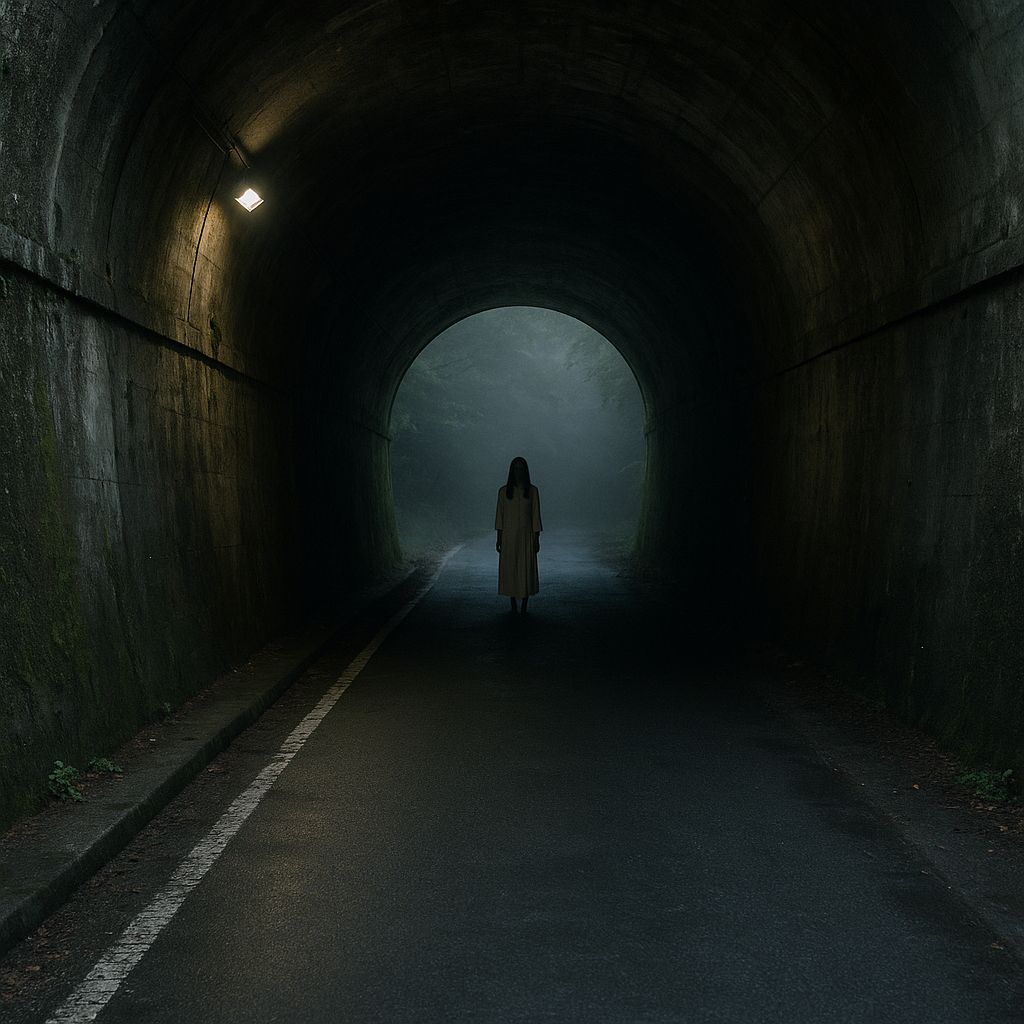 トンネル内の女のイメージ