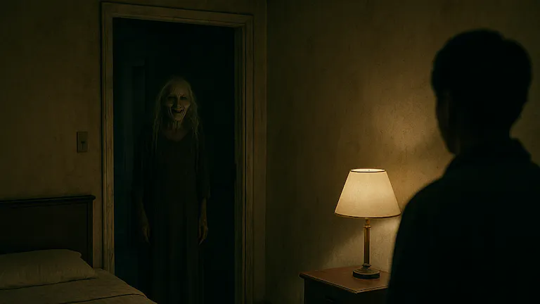 わざと心霊ホテルに泊まったら、真夜中シワシワの女が