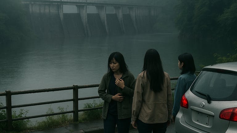 心霊スポットの帰り。