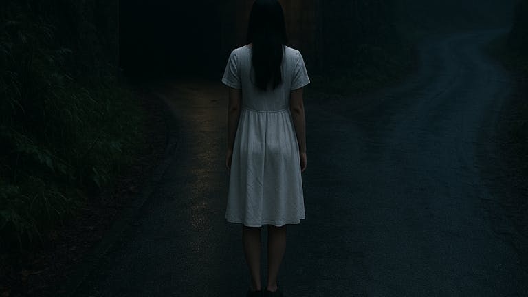 白いワンピースの女