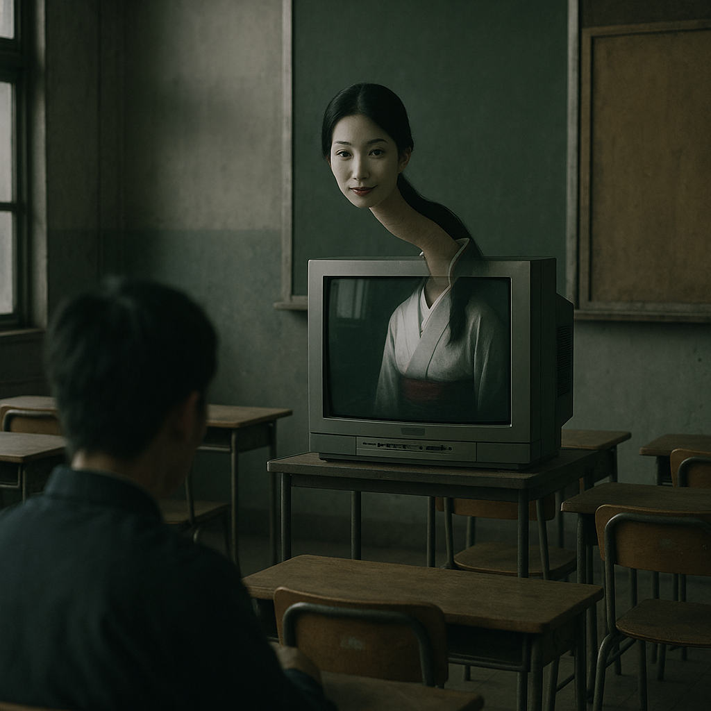 テレビからろくろ首が出てきたのイメージ