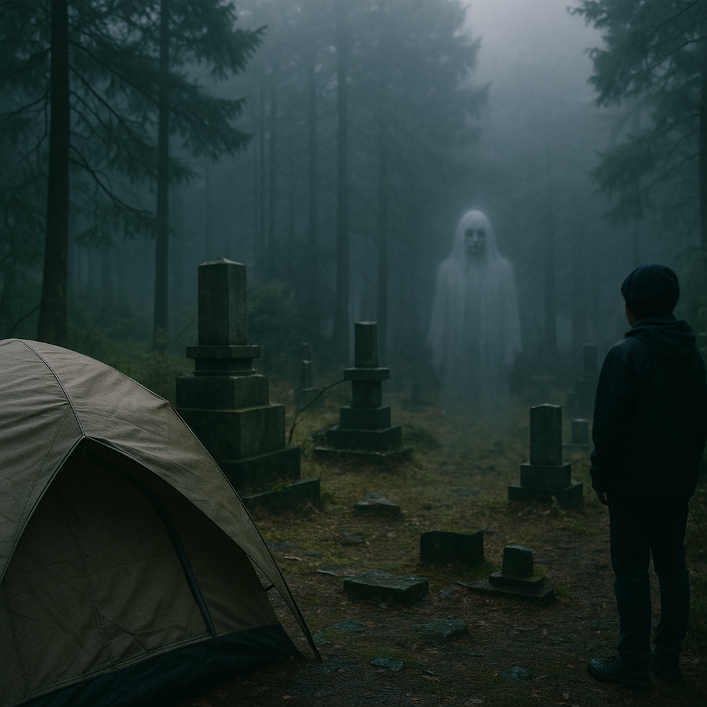 山の中の亡霊のイメージ