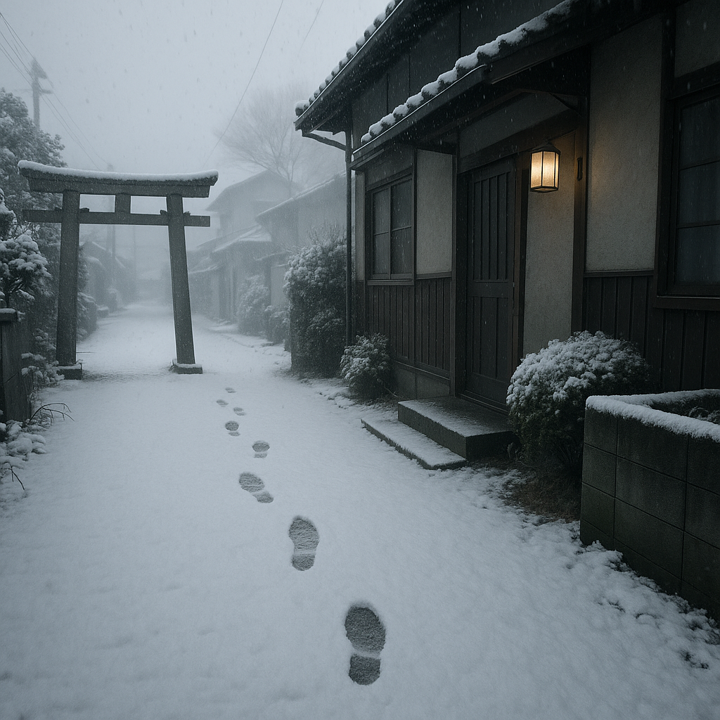 雪の日の奇妙な出来事のイメージ