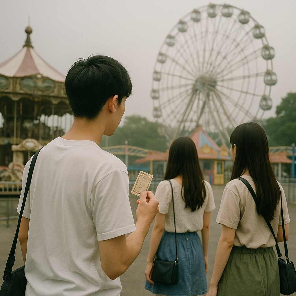 男女4人と遊園地①（なぜか俺が誘われた）のイメージ