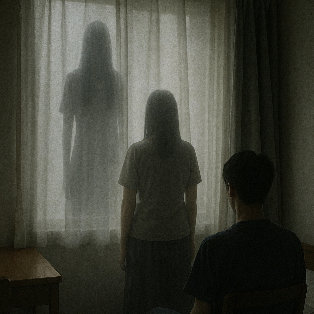 カーテン越しにいた友人は