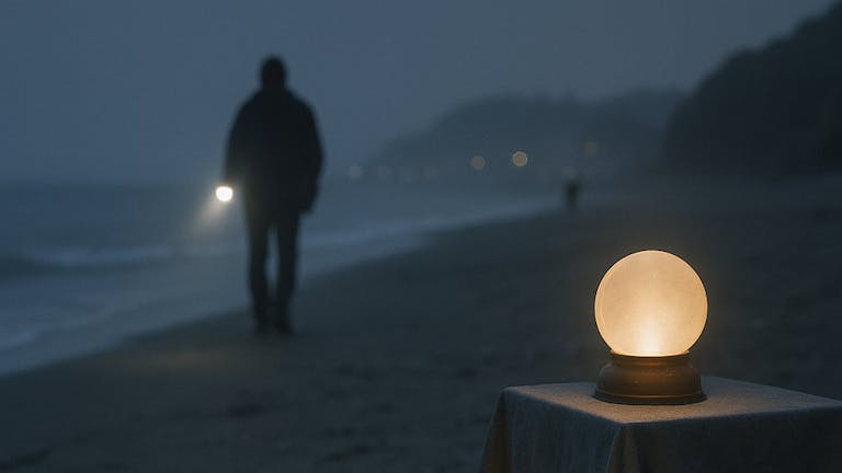 海辺の夜間捜索