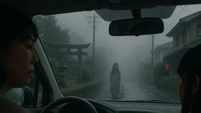 運転する母のこわい話を助手席で聞く女子高生