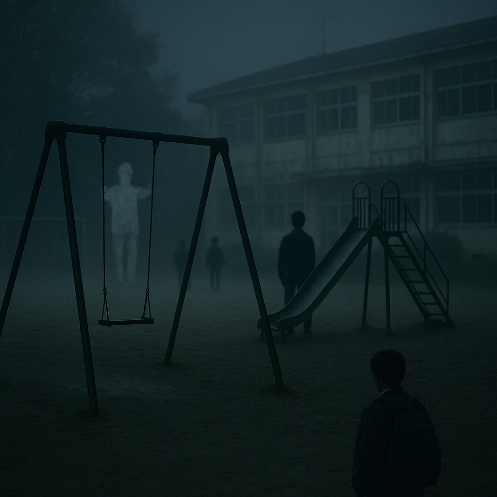 夜の校庭でのイメージ