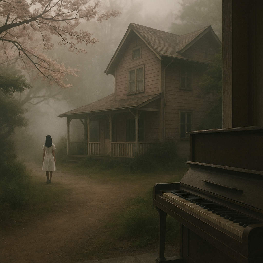 チョーカーを身につけた白いワンピースの少女のイメージ