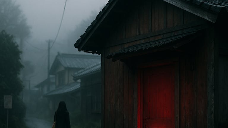 若い綺麗な女と山奥の赤い部屋