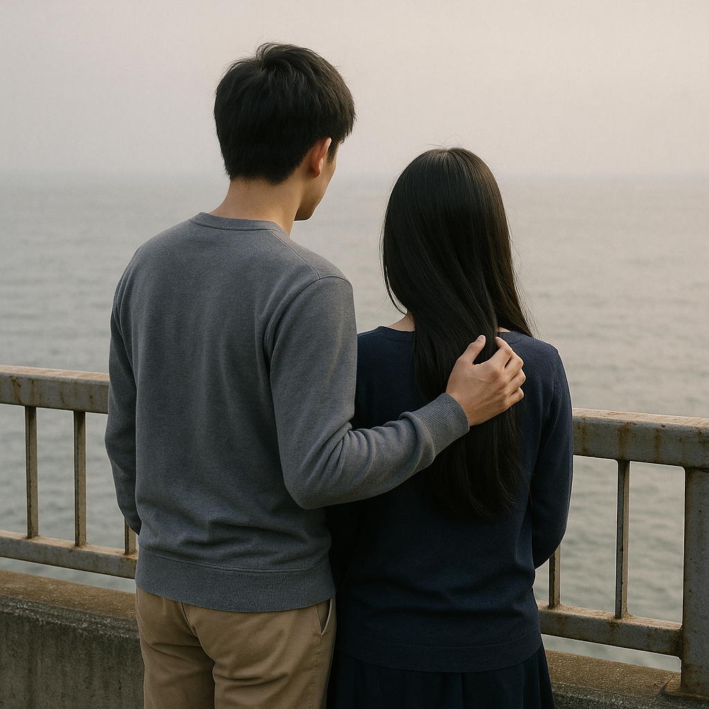 友達の妹⑦（完結編/橋の上で海を眺めるカップル）のイメージ