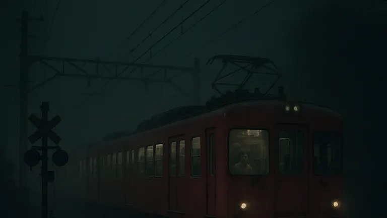 真夜中に踏切が鳴り、謎の電車が・・