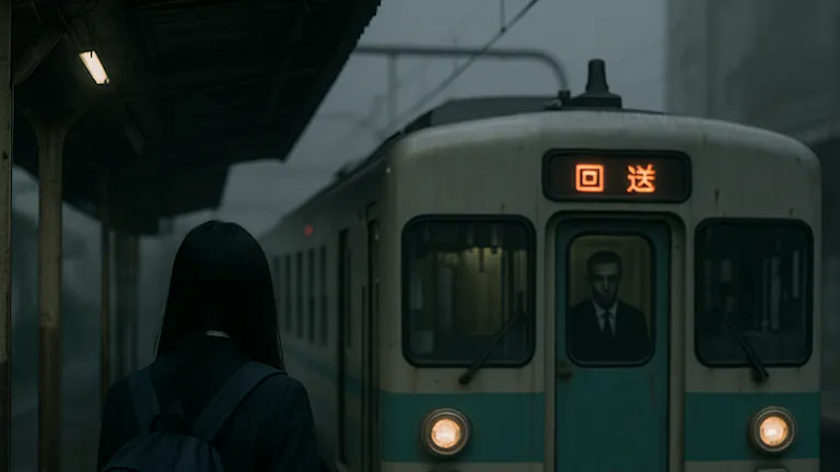 女子高生と不気味な回送電車(ホラー系)