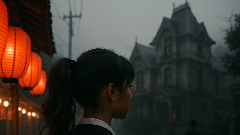 ポニーテールにしたミックスの女の子