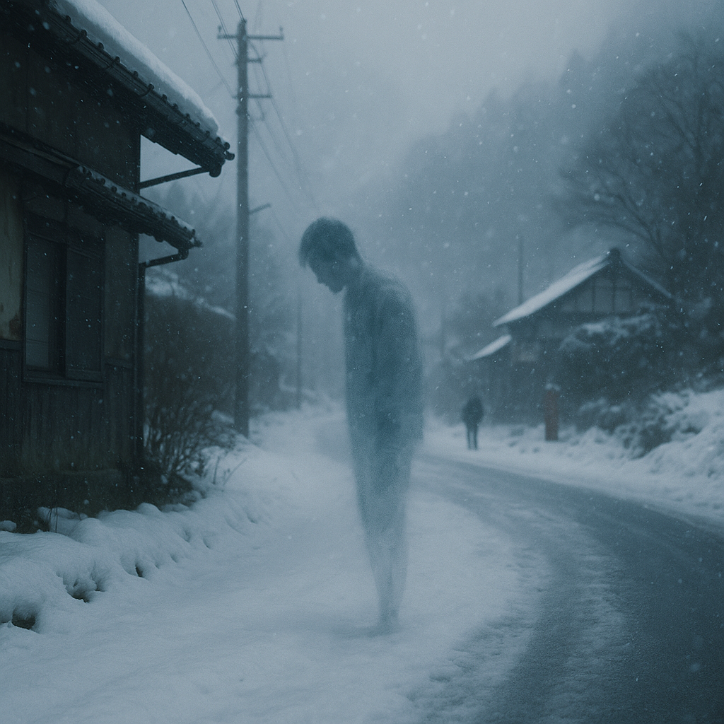 雪の中の亡霊の話のイメージ