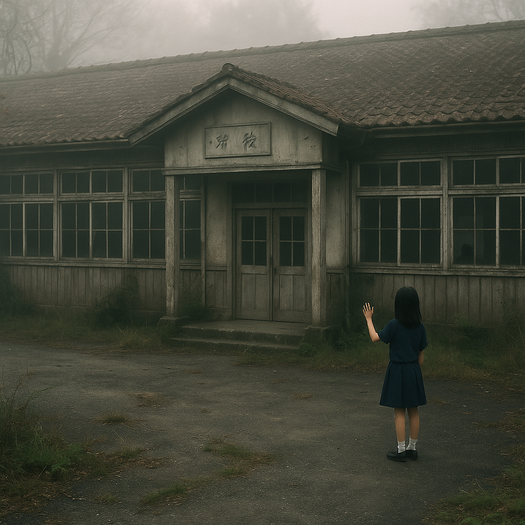 分校で手を振る女の子のイメージ