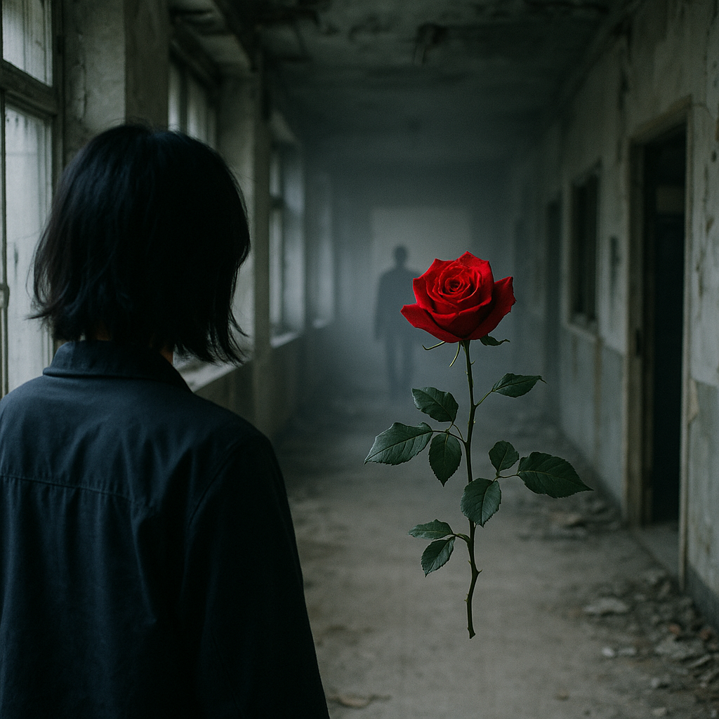 赤い薔薇の下でのイメージ