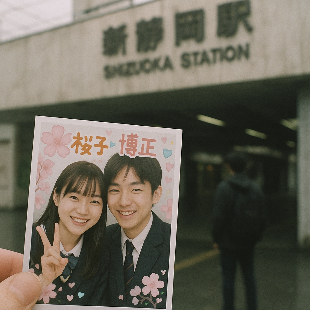 新静岡駅周辺で初の記念撮影のイメージ