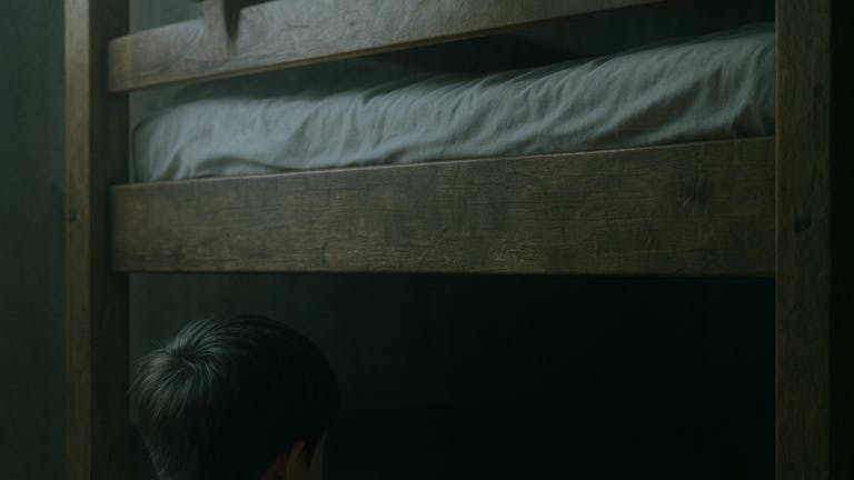 二段ベッドの下