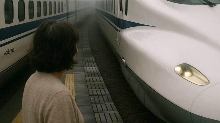 通過列車と中年女性