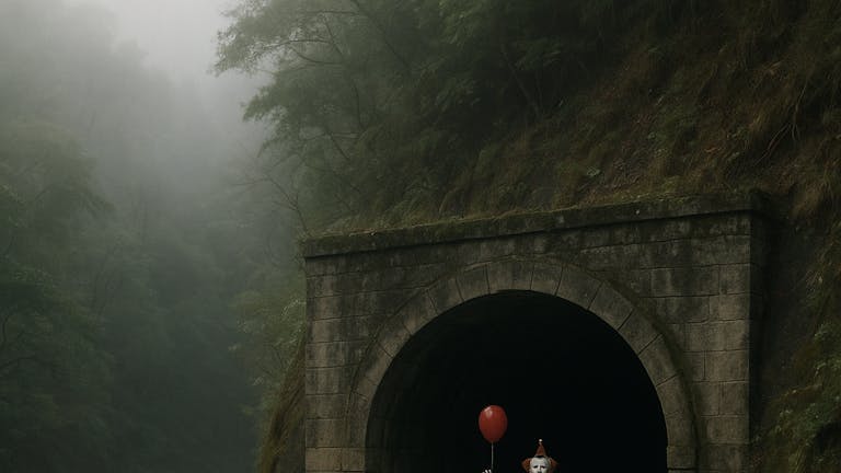 トンネルの入り口に…