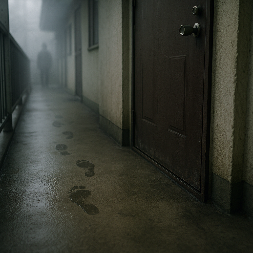 内側へ向く足跡のイメージ