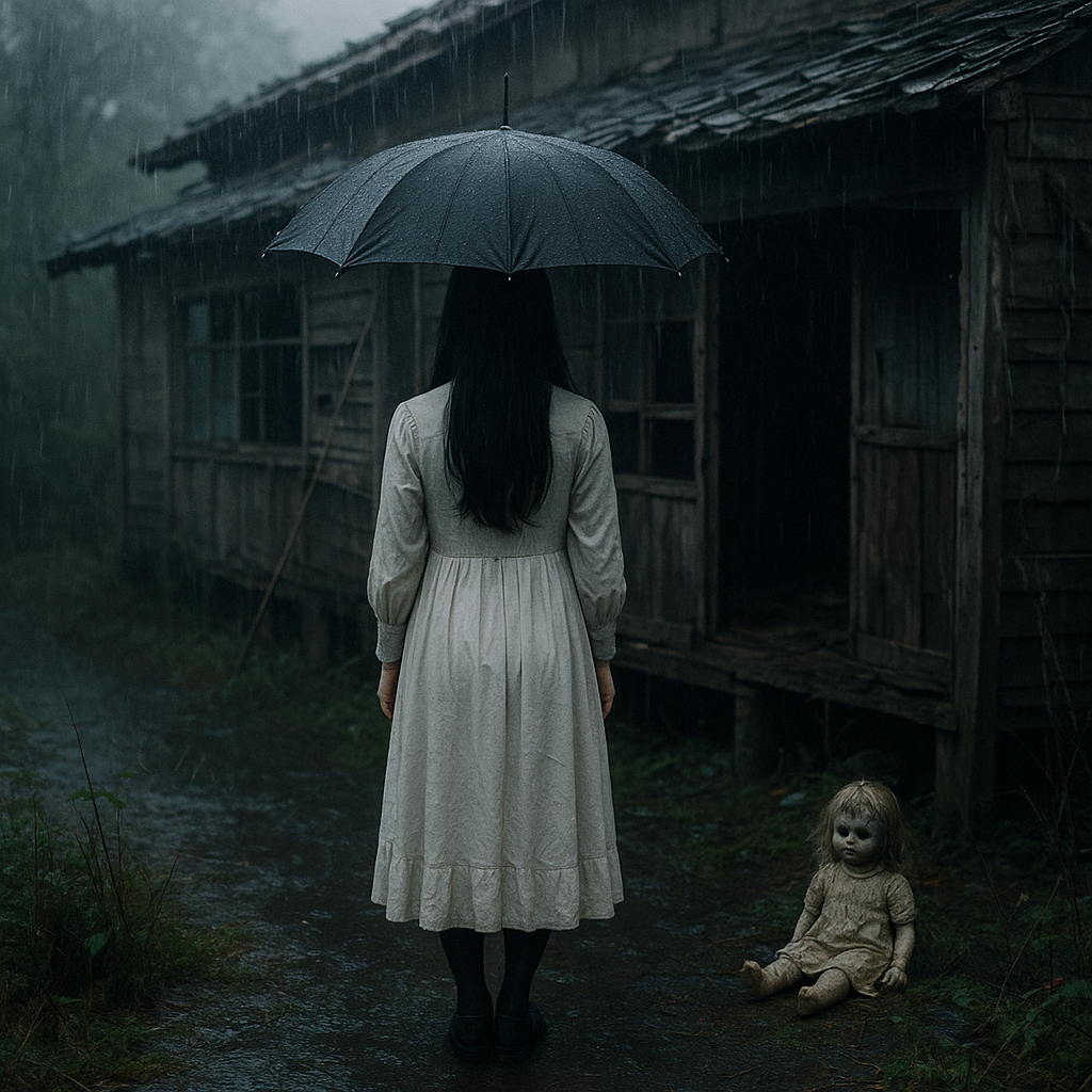 雨の日だけ現れる謎の女のイメージ