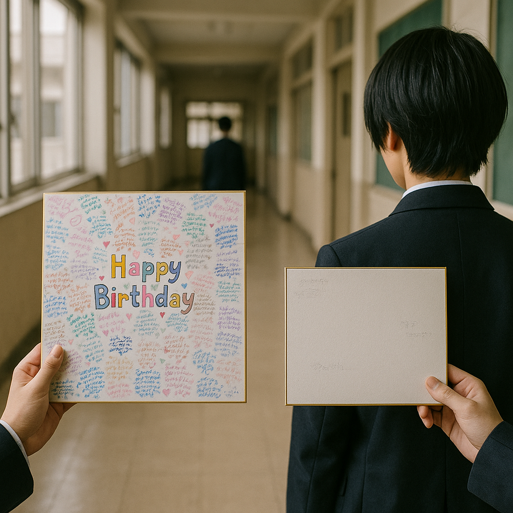 「豪華な寄せ書き」と「地味な寄せ書き」そしてさらにのイメージ