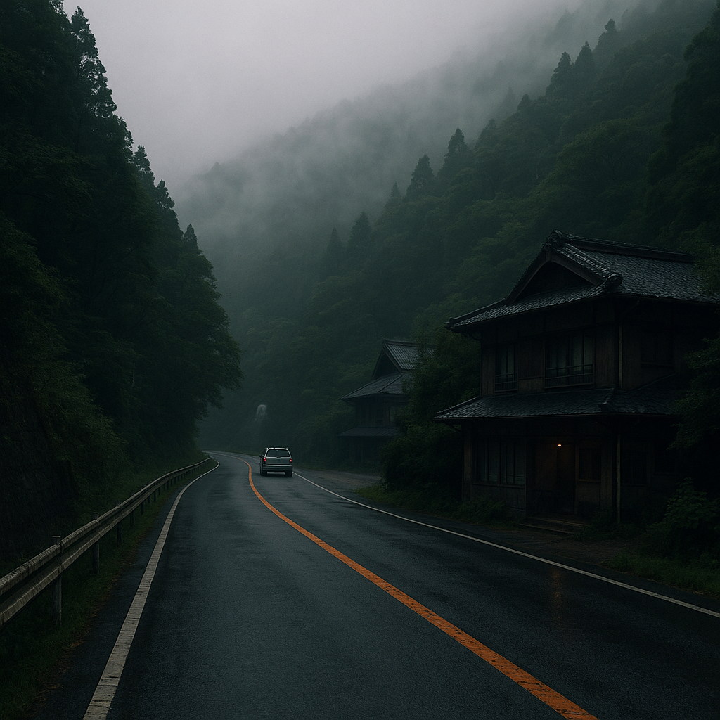 山奥の国道でのイメージ