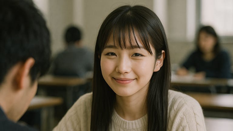 センター試験の模試で後ろの女の子が