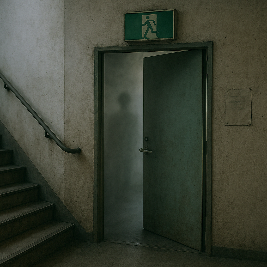 半開きの非常口