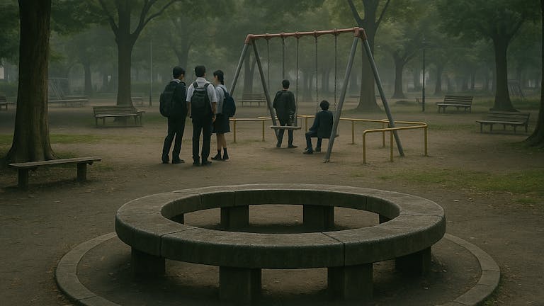 公園でたむろする高校生