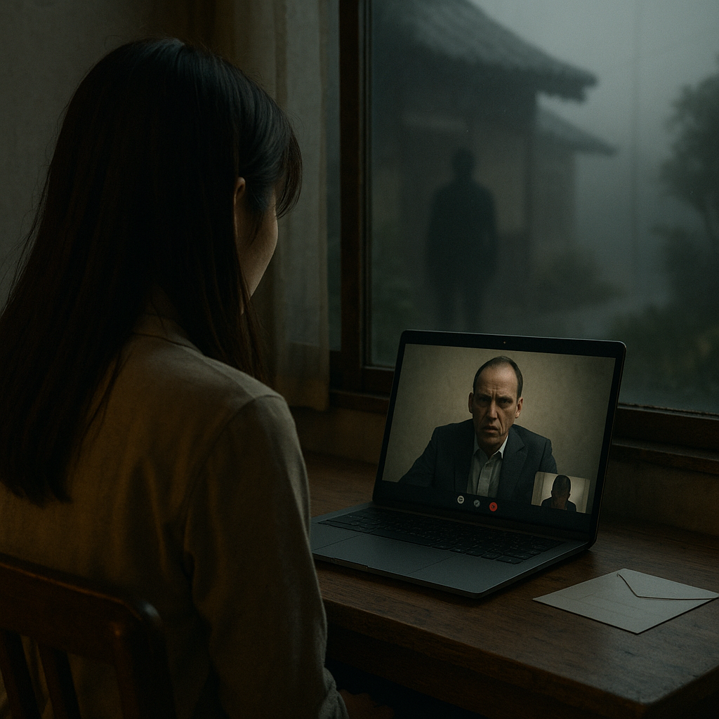 恐怖のオンライン面接のイメージ