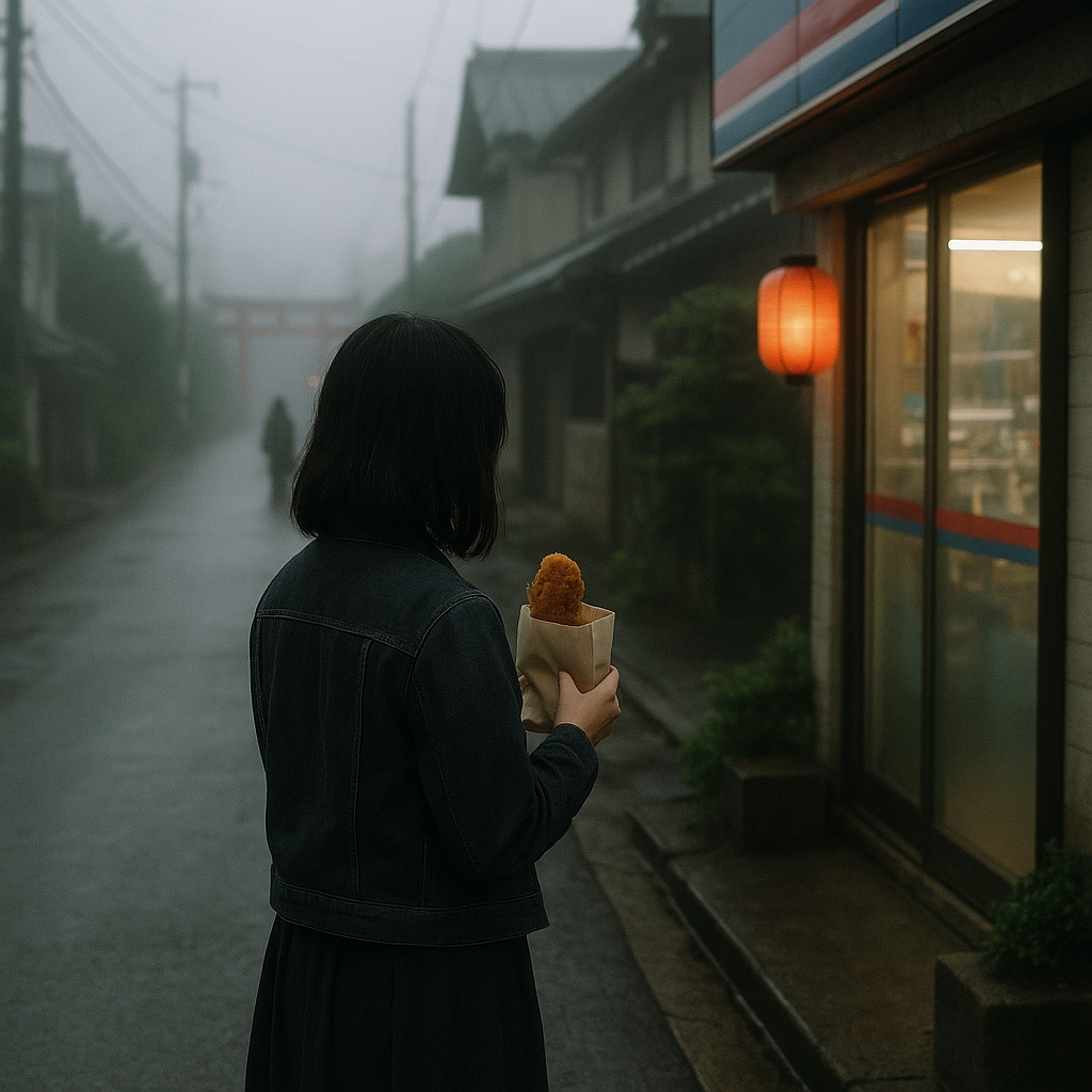 フライドチキンを買いに来た同級生の女のイメージ