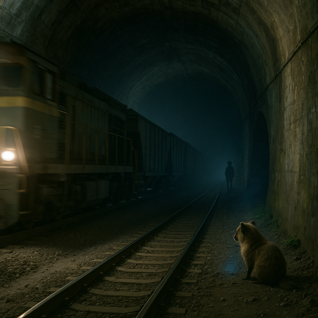 電車通過トンネルにてのイメージ