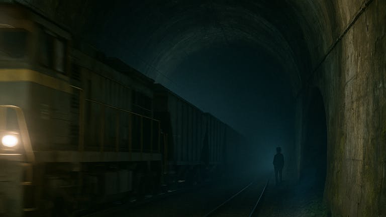 電車通過トンネルにて